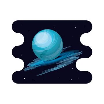 Neptune planet scene space Illustrazione stock