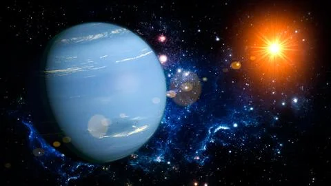 Neptune Planet Solar System space isolated Stock Illustration