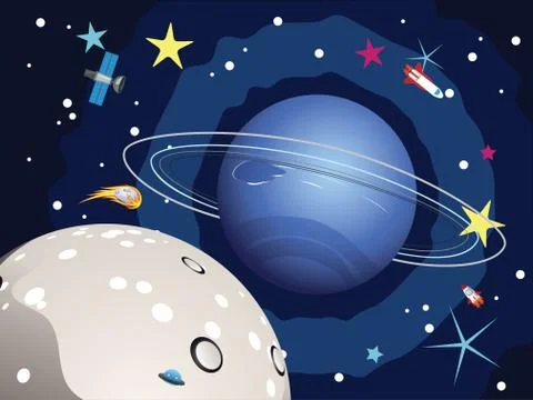 Neptune Planet in the Space イラスト素材