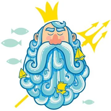 Neptune Portrait Stock Illustration