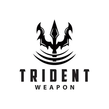 Neptune Poseidon Trident Logo, Spear Simple Vintage Template Design Stock Illustration