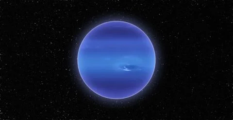 Neptune rotating on outer space 4K Planet of Neptune. Neptune loop Stock Illustration