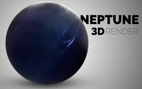 Neptune. Set of solar system planets rendered in 3D. Elements of this image Stockillustratie