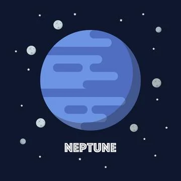 Neptune on space background Stock Illustration