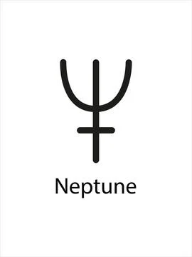 Neptune Symbol of Planets Stock Illustration