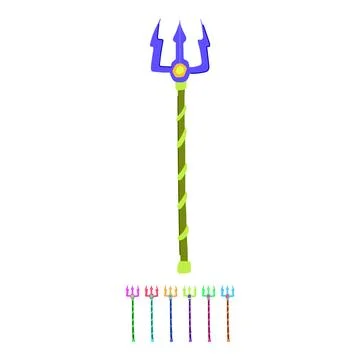 Neptune trident magic vector cartoon graphic 스톡 일러스트