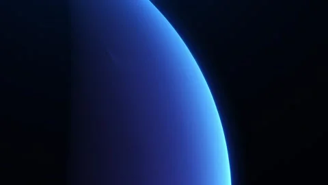 Neptune view space planet animation from the orbit in deep space. 3d animation Stock Footage 308855125