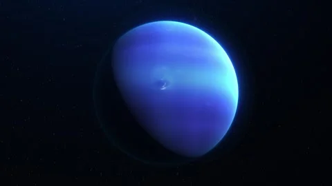 Neptune view space planet animation in deep space. 4k 3d animation Stock Footage 308855132