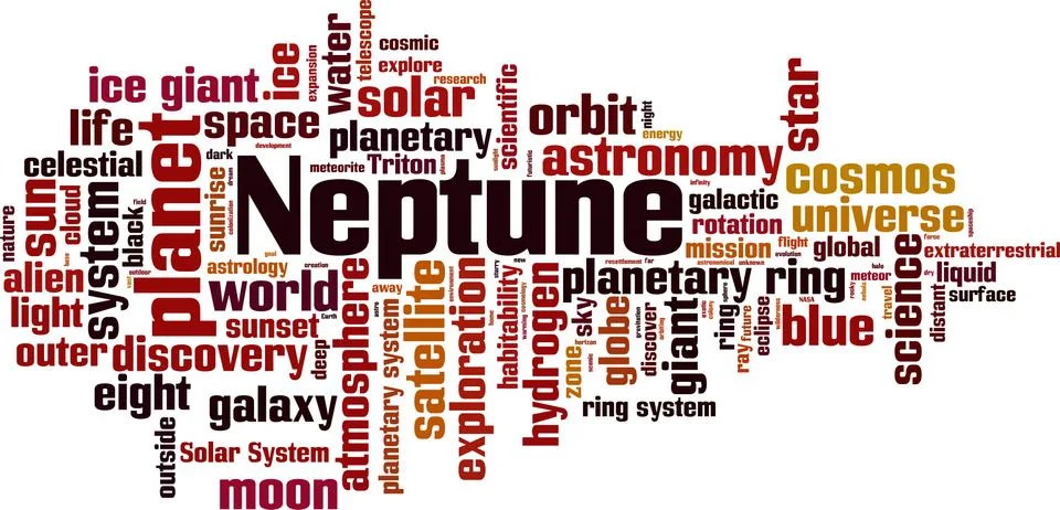 Neptune word cloud Stock Illustration