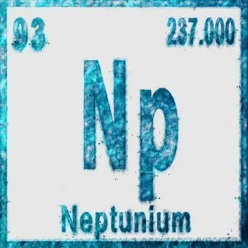 Neptunium Chemical Element Blue on White Stock Illustration