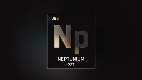 Neptunium as Element 93 of the Periodic Table 3D illustration on grey background Video stock 120727452