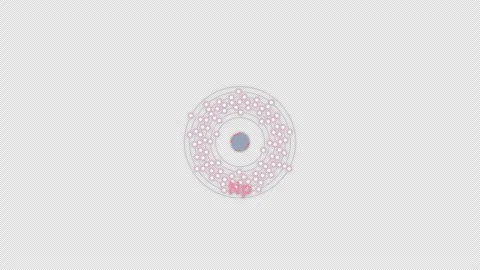 Neptunium Np Bohr Atom Model Clean No Text Animation Video Overlay Alpha 4K Stockbeeldmateriaal 339365899