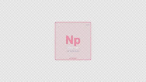 Neptunium Np Periodic Table Element Tile Labeled Animation Video Overlay Alpha 4 動画素材 339365694