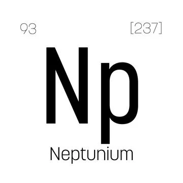 Neptunium, Np, periodic table element Stock Illustration