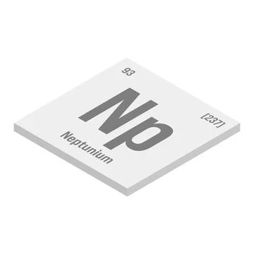 Neptunium, Np, periodic table element Stock Illustration