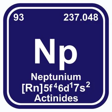 Neptunium Periodic Table of the Elements Vector illustration eps 10 Stock Illustration