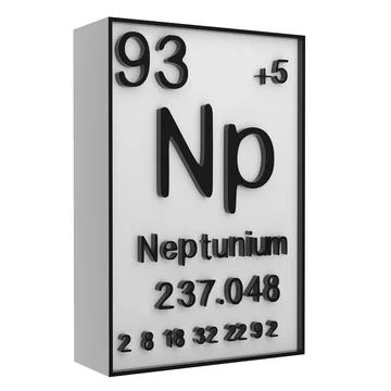 Neptunium,Phosphorus on the periodic table of the elements on white blackgr.. Illustrazione stock