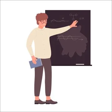 Nerd boy at school blackboard Illustration