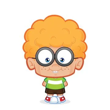 Nerd boy standing Stock Illustration
