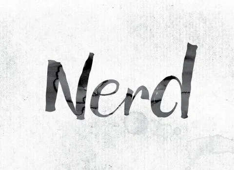 Nerd Concept Painted in Ink Stock Illustration