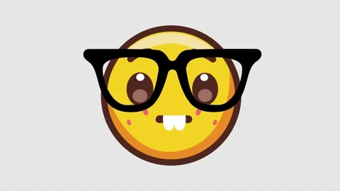 Nerd Emoji Animation 4K Loop Transparant Stock Footage 317682158