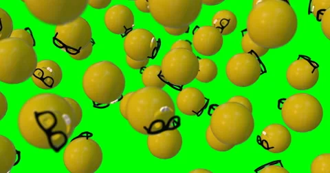 Nerd Emoticon falling slow motion Stock Footage 154716813