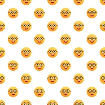 Nerd face emoji pattern wearing glasses background 库存插图
