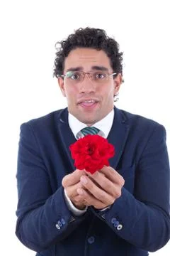 Nerd with flower Stock Photos