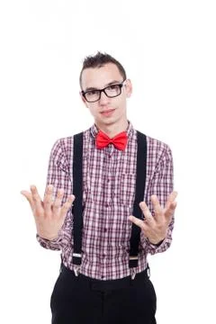 Nerd gesturing Stock Photos