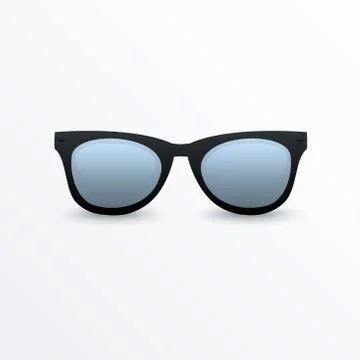Nerd glasses on isolated white background, perfect reflection Stock Illustration