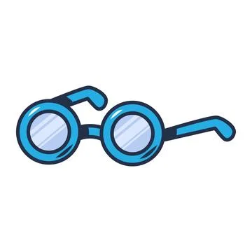 Nerd Glasses Thick Lenses Scientist Student Icon Illustrazione stock