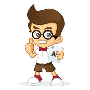 Nerd having good grade Stock Illustration