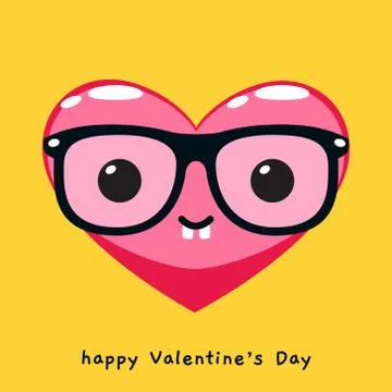 A nerd heart with glasses Stock Illustration