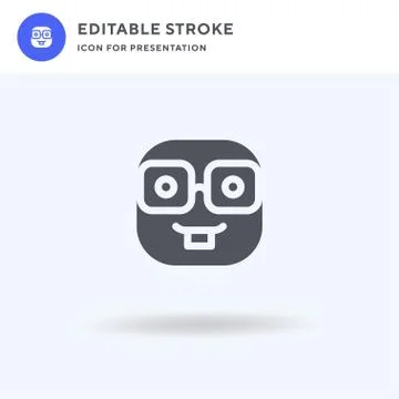 Nerd icon vector, filled flat sign, solid pictogram isolated on white, logo Stockillustratie