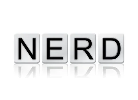 Nerd Isolated Tiled Letters Concept and Theme Stock Illustration