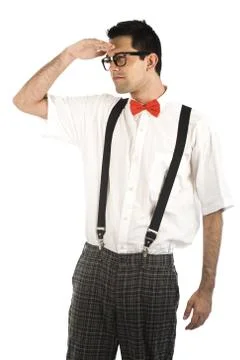Nerd isolated on white Stock Photos