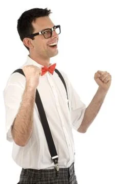Nerd isolated on white Stock Photos