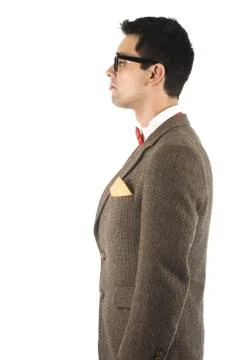 Nerd isolated on white Stock Photos