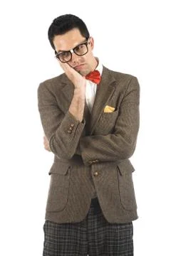 Nerd isolated on white Stock Photos
