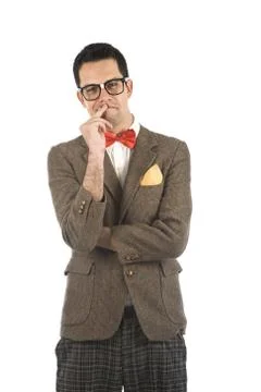 Nerd isolated on white Stock Photos