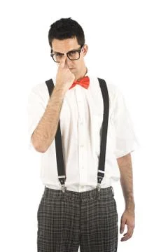 Nerd isolated on white Stock Photos