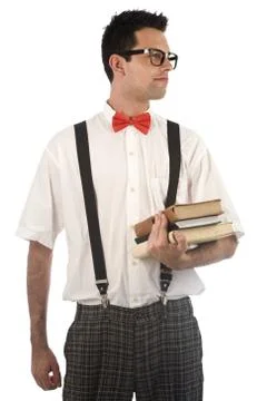 Nerd isolated on white Stock Photos
