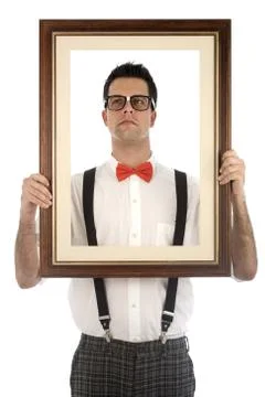 Nerd isolated on white Stock Photos