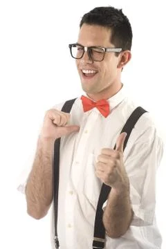 Nerd isolated on white Stock Photos