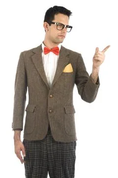 Nerd isolated on white Stock Photos