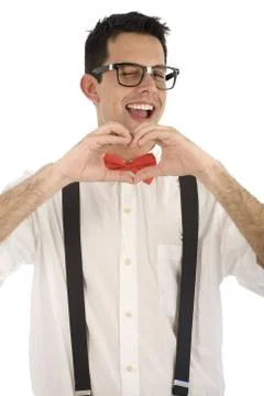 Nerd isolated on white Stock Photos