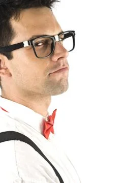 Nerd isolated on white Stock Photos