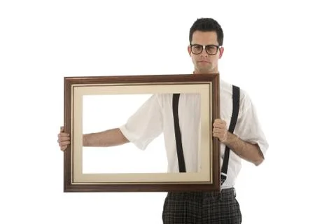 Nerd isolated on white Stock Photos