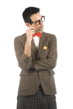 Nerd isolated on white Stock Photos
