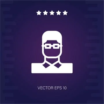 Nerd man vector icon Stock Illustration
